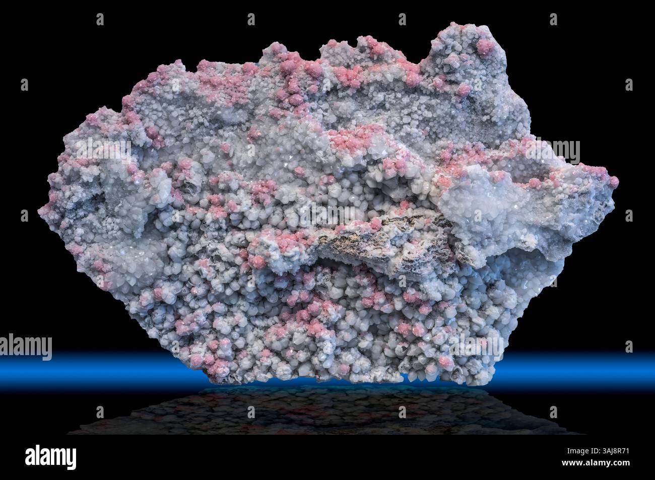 Rhodochrosit mit Quarz, Grizzly Bear Mine, Ouray County, Colorado Stockfoto
