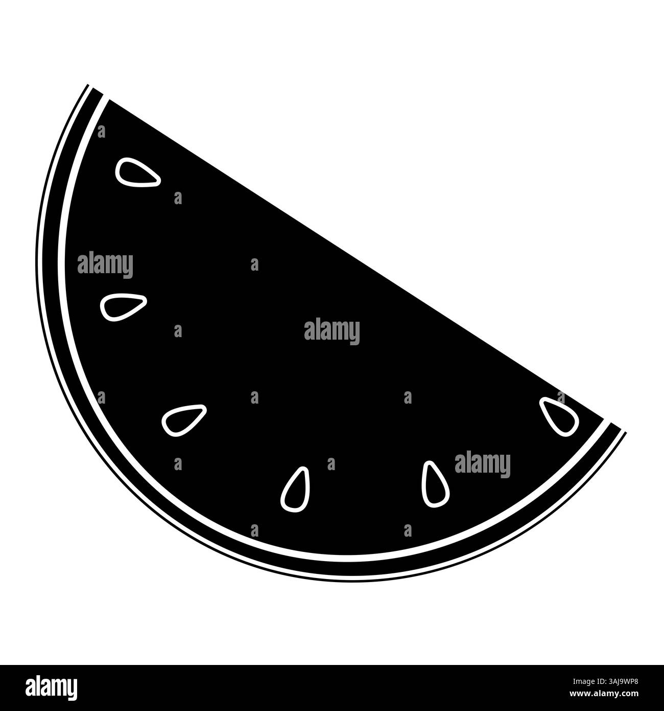 Frische Wassermelonenscheibe mit lebendiger Textur und Samen auf weißem Hintergrund Stock Vektor