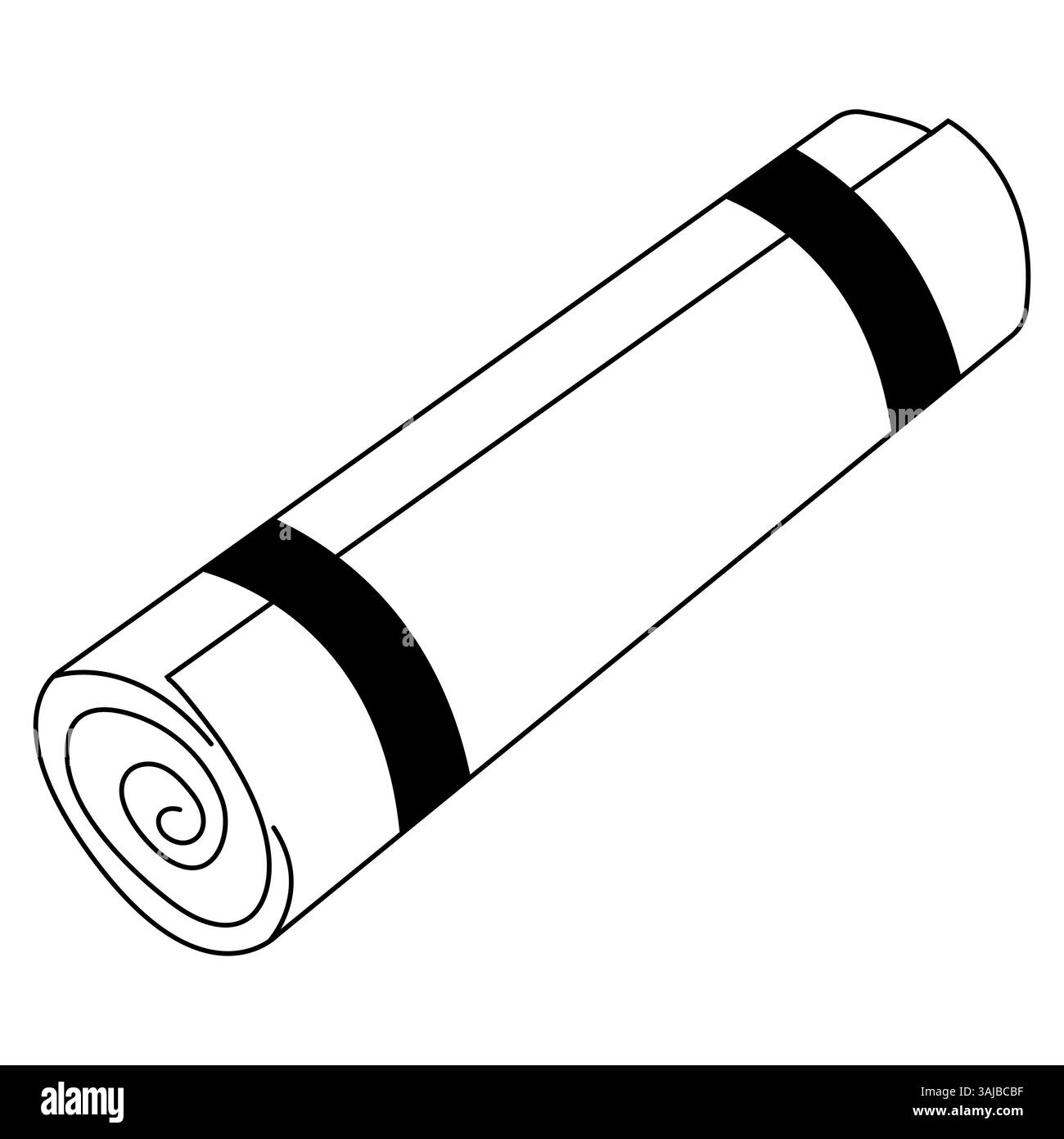 Die Yogamatte ist hochgerollt und kann nach Sonnenuntergang in ruhiger Umgebung im Freien geübt werden Stock Vektor