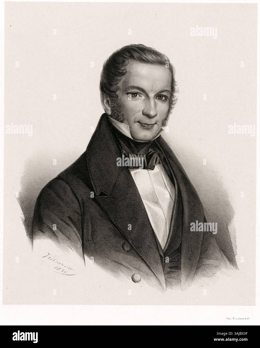 Lithographisches Porträt von Lutze aus dem Jahr 1840, geschaffen von Carl Heinrich Kitzerow. Das Porträt ist Teil der Hamburger Staats- und Universitätsbibliothek Carl von Ossietzky. Stockfoto