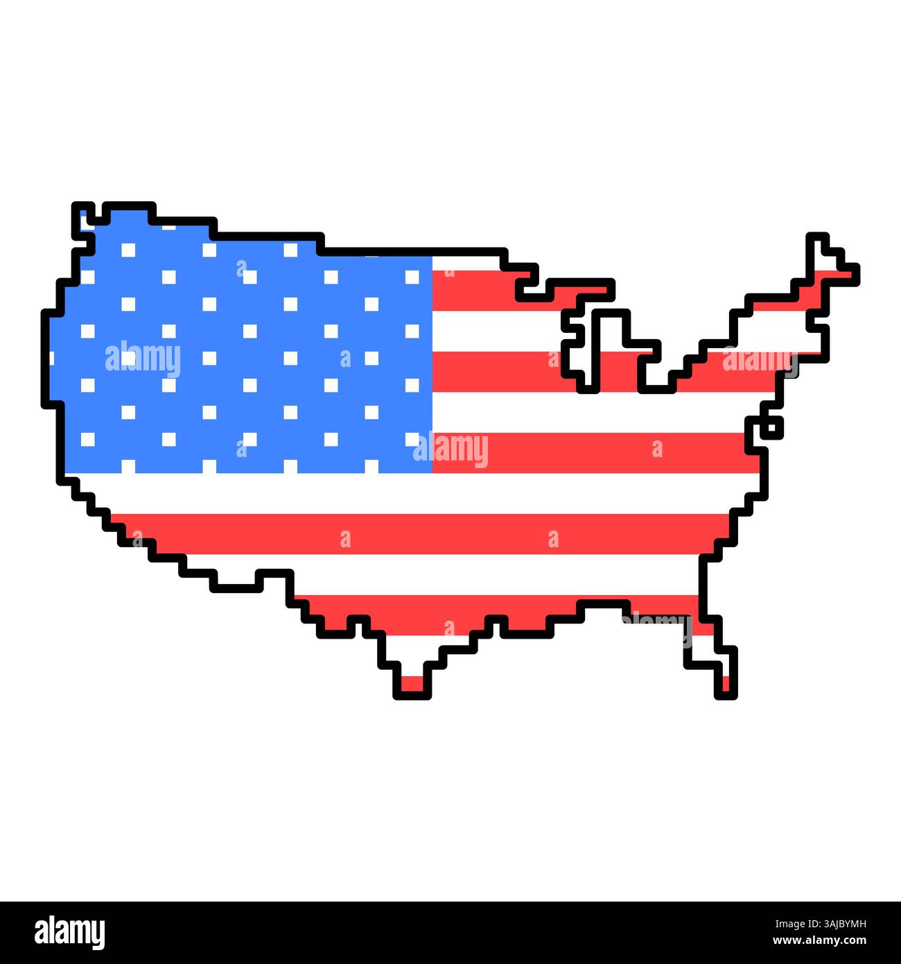 Gepixelte Weltkartensymbole im 8-Bit-Stil mit über 190 Ländern. Perfekt für digitale Kunst, Bildungsprojekte und thematische Designs. Stock Vektor