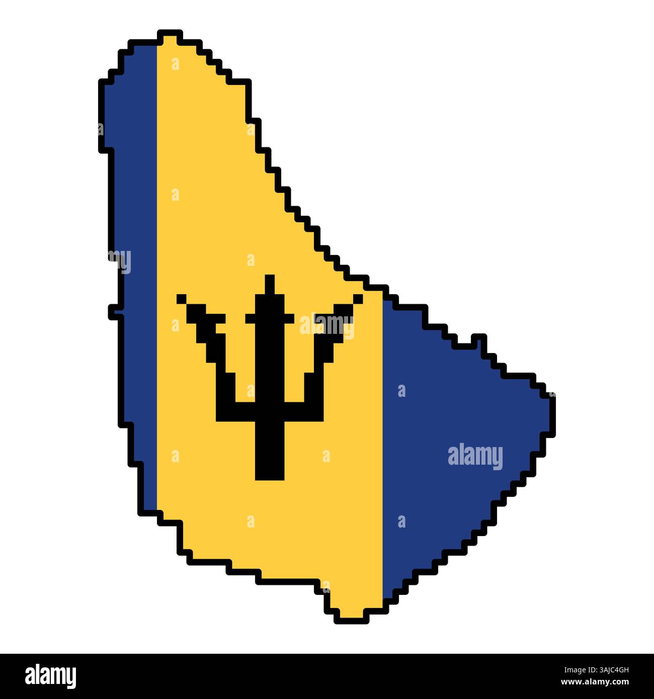 Gepixelte Weltkartensymbole im 8-Bit-Stil mit über 190 Ländern. Perfekt für digitale Kunst, Bildungsprojekte und thematische Designs. Stock Vektor