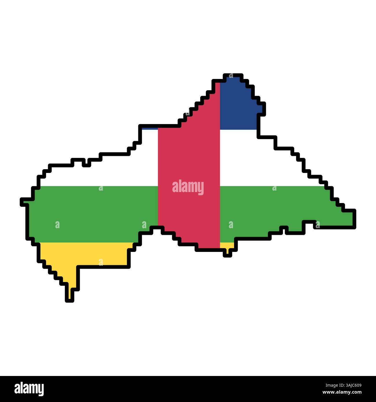 Gepixelte Weltkartensymbole im 8-Bit-Stil mit über 190 Ländern. Perfekt für digitale Kunst, Bildungsprojekte und thematische Designs. Stock Vektor
