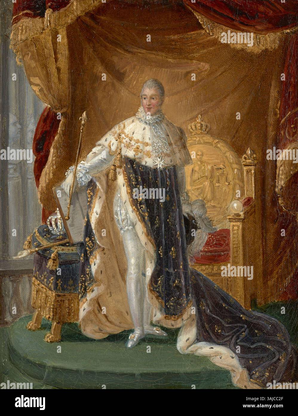 Werkstatt von Francois Gérard (1770–1837), Französisch. Porträt von König Karl X. in Krönungskleidung. Öl auf Leinwand. Private Sammlung. Stockfoto