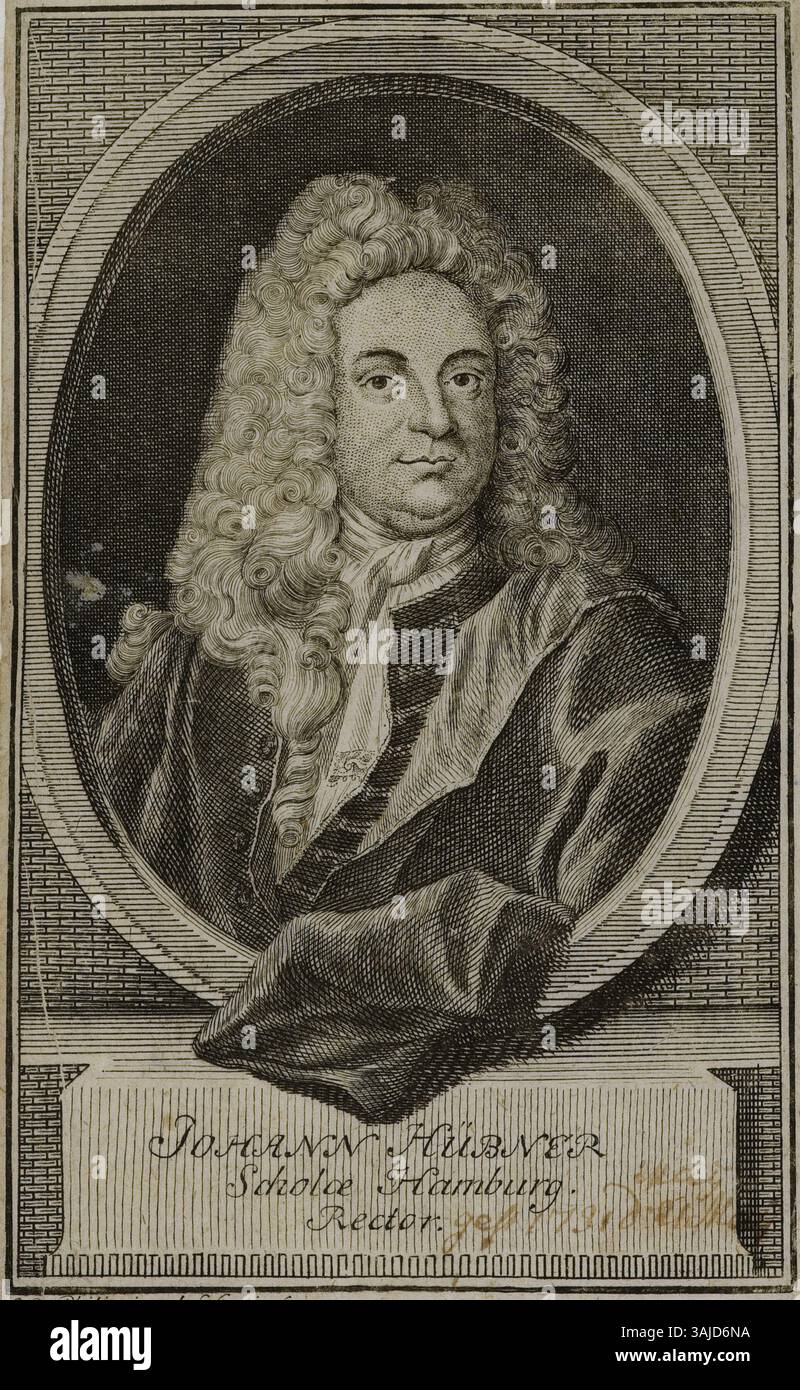 Porträt von Johanna Dorothea Philipp von Johann Hübner, erstellt 1760. Dieser Kupferstich fängt sie in einem formalen, realistischen Stil ein, der typisch für europäische Porträts des 18. Jahrhunderts ist. Stockfoto