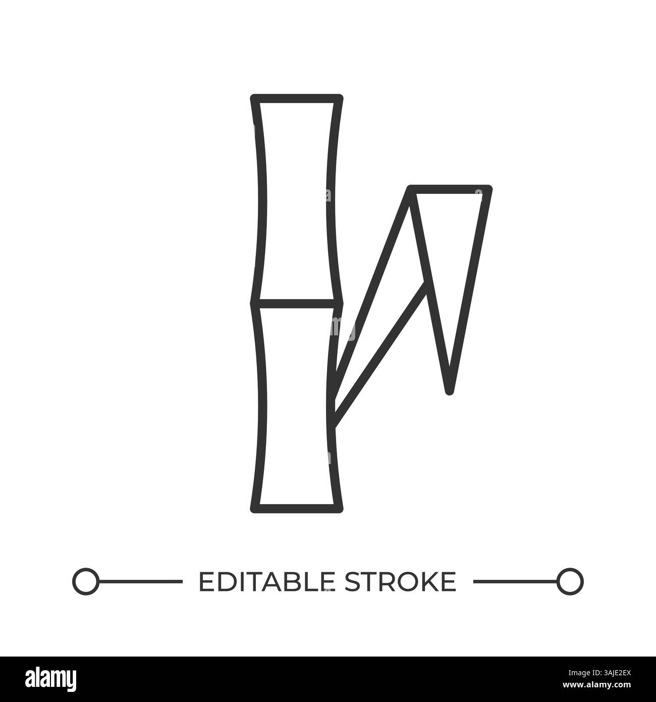 Bambusstiel mit Blattlinie Stock Vektor