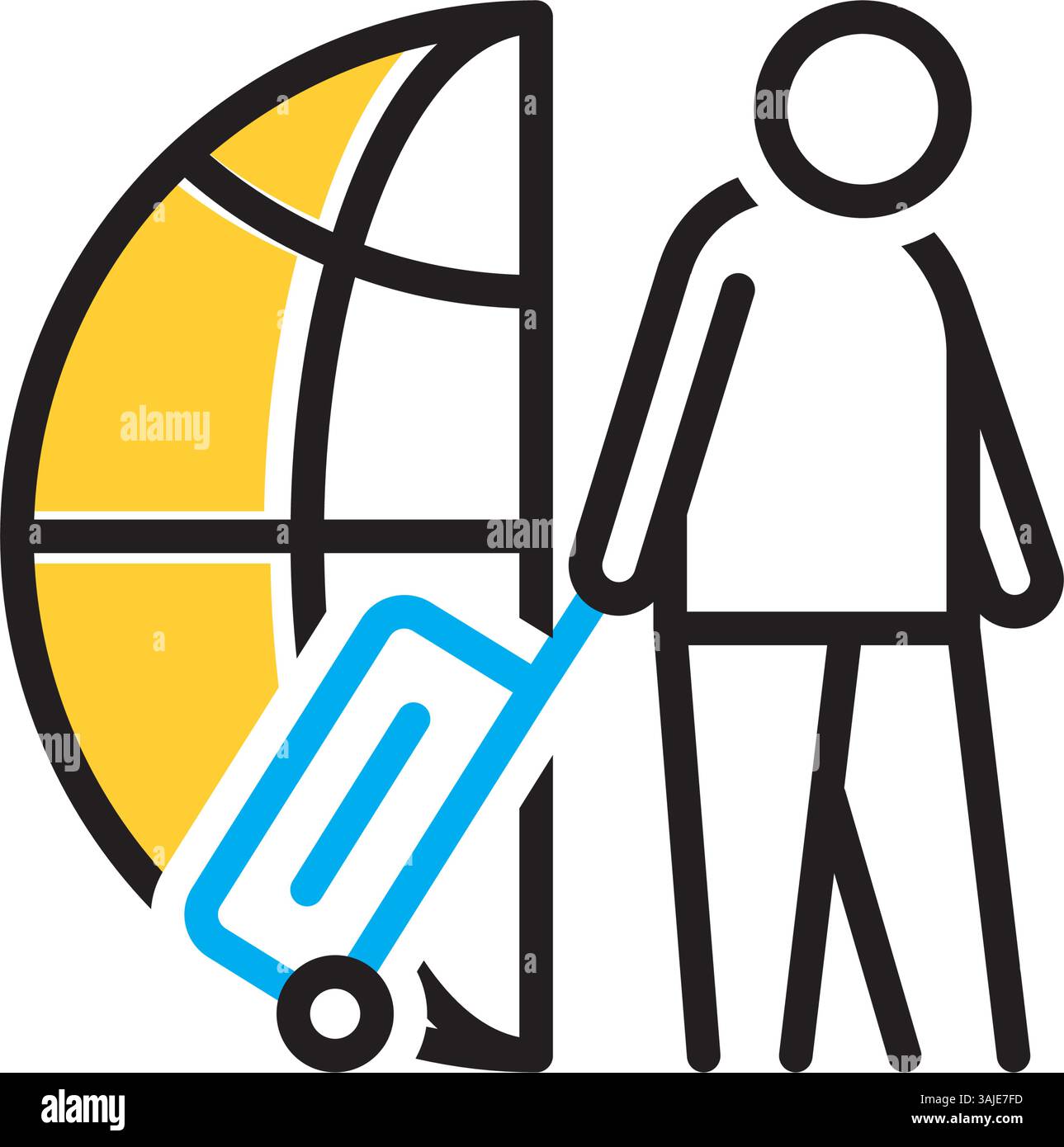 Symbol für Einwanderer, Reisen Stock Vektor