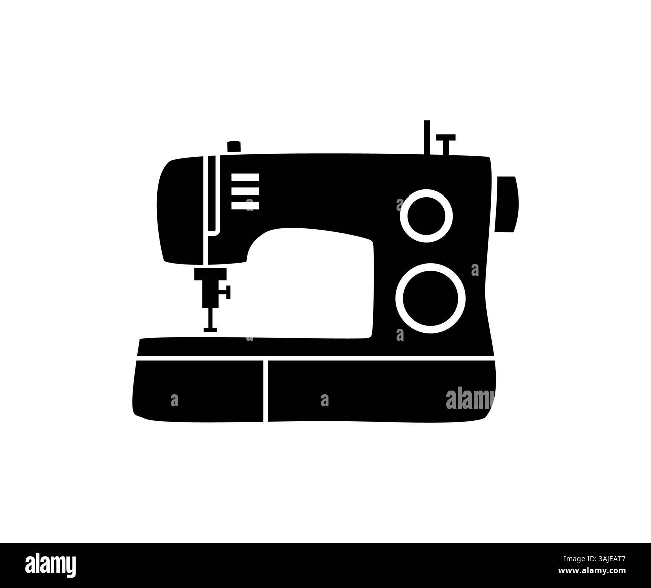 Nähmaschine, Silhouette Illustration. Stockfoto