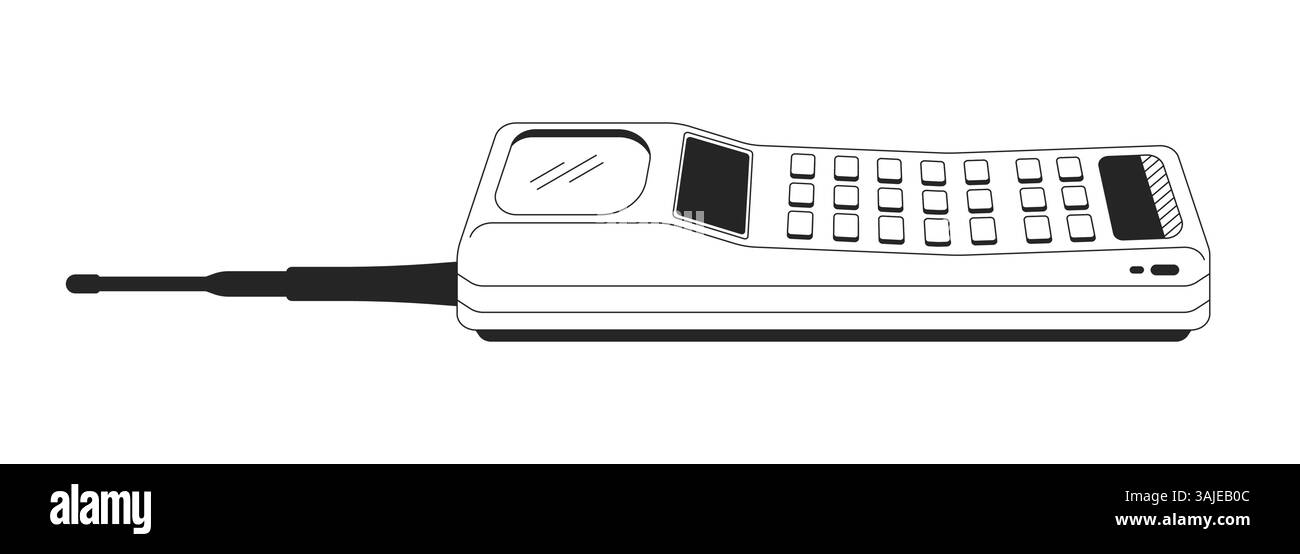 2D-Zeilenobjekt für Mobiltelefone im Retro-Stil Stock Vektor