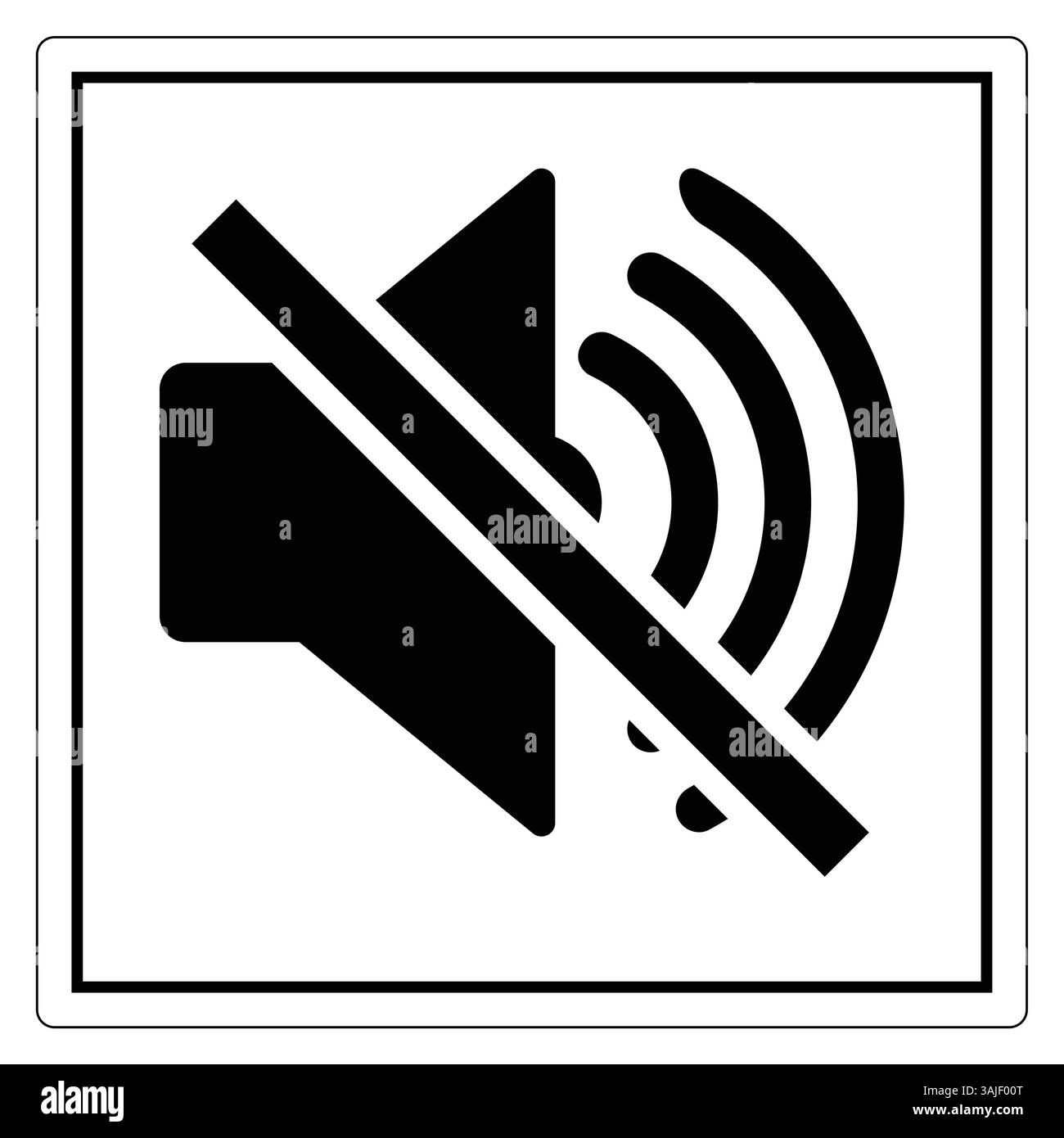 Machen Sie kein lautes Geräusch. Kein Lautsprecher. Kein Tonsymbol Stock Vektor