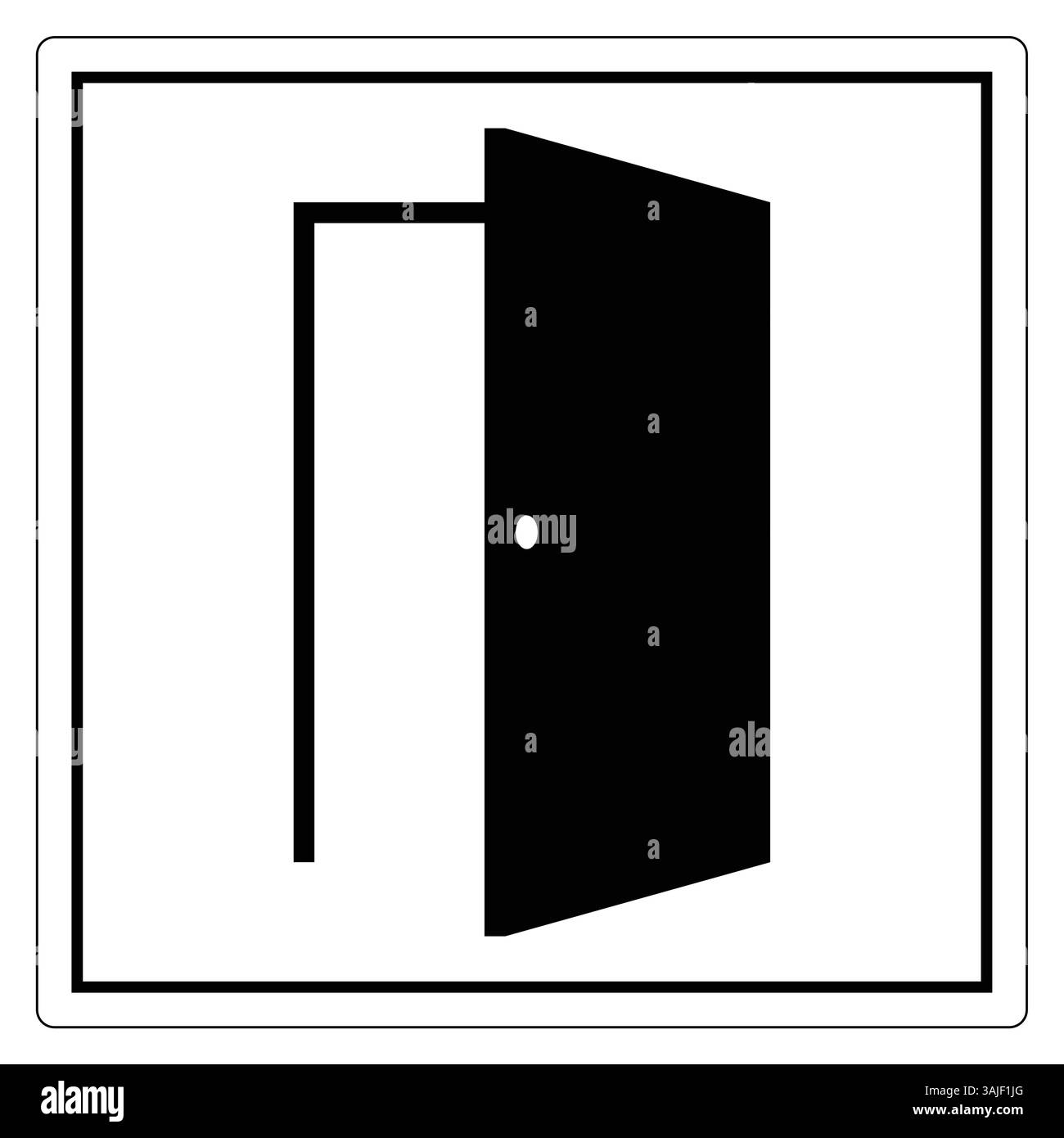 Ein einfaches Symbol für eine offene Tür, das einen Eingang oder Ausgang darstellt. Perfekt für Grafikdesign-Projekte, Website-Elemente oder Anzeigen von Zugang und Platz. Stock Vektor