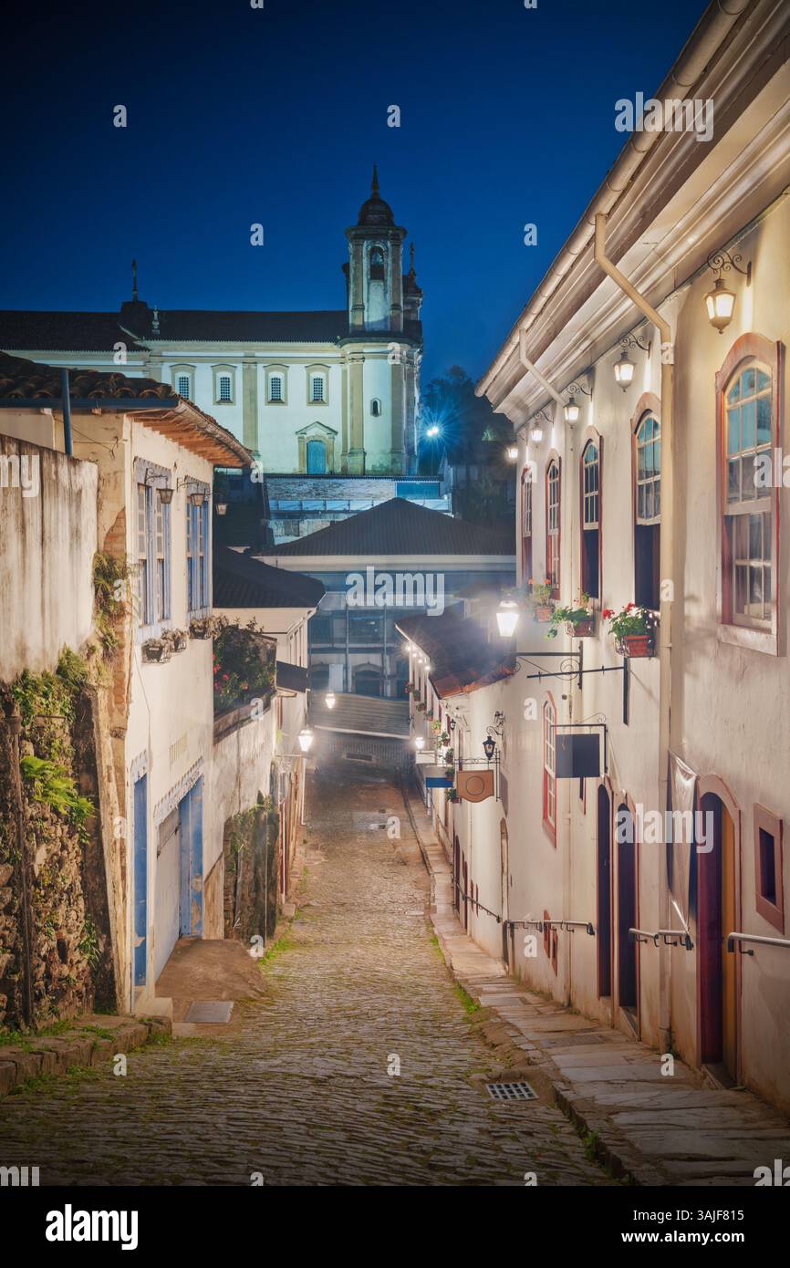 Foto der Altstadt von Ouro Preto, Minas Gerais, Brasilien, aufgenommen am 30. april 2024 Stockfoto