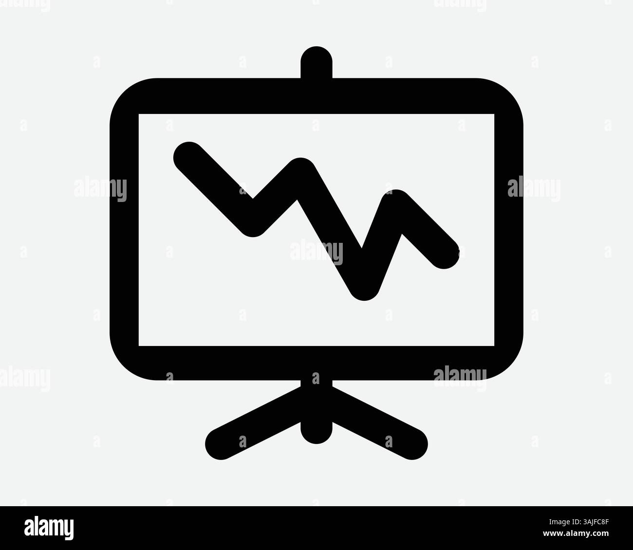 Diagrammdiagramm Auf Dem Display Symbol Geschäftspräsentation Marktdaten Bewertung Aktie Kurs Wirtschaft Finanzen Projektion Trendlinie Vektorzeichen Stock Vektor