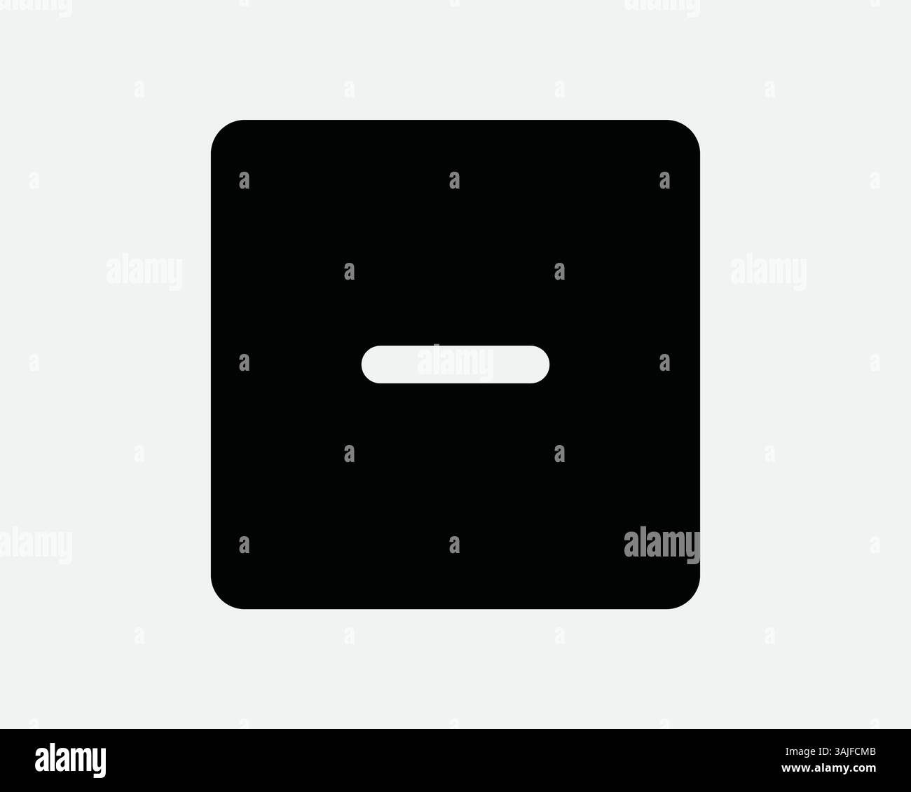Negatives Schwarzes Durchgehendes Kästchen Minus Weniger Bindestrich Verkleinern Verkleinern Abbrechen Löschen Vektorgrafik Symbol Symbol Symbol Artwor Stock Vektor