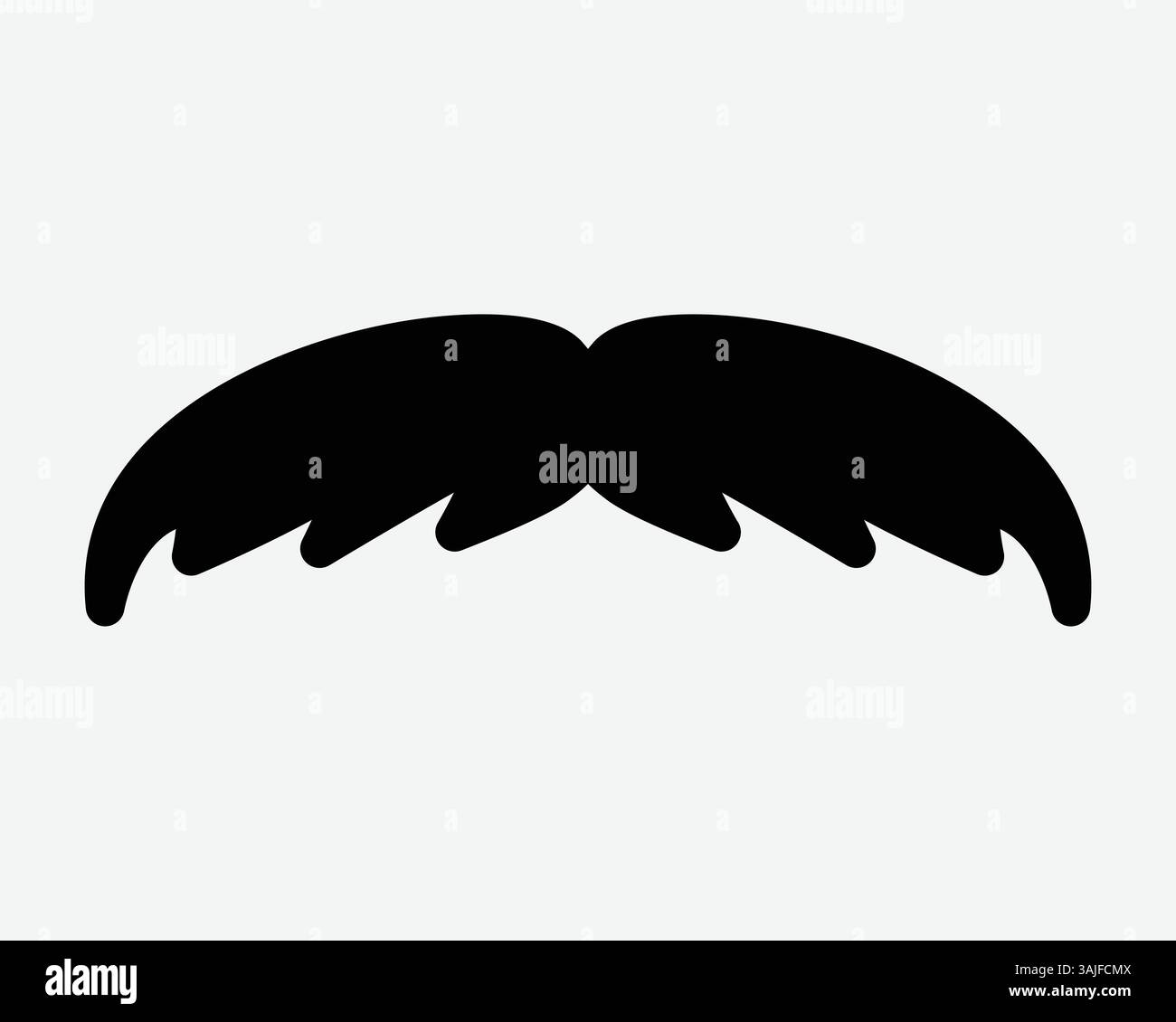 Männer Schnurrbart Icon Mann Gesicht Haar Klassische Alte Vingate Gesichtsmuster Design Stil Retro Mund Italienische Dicke Pelz Form Umriss Schwarze Vektor Symbol Zeichen Stock Vektor