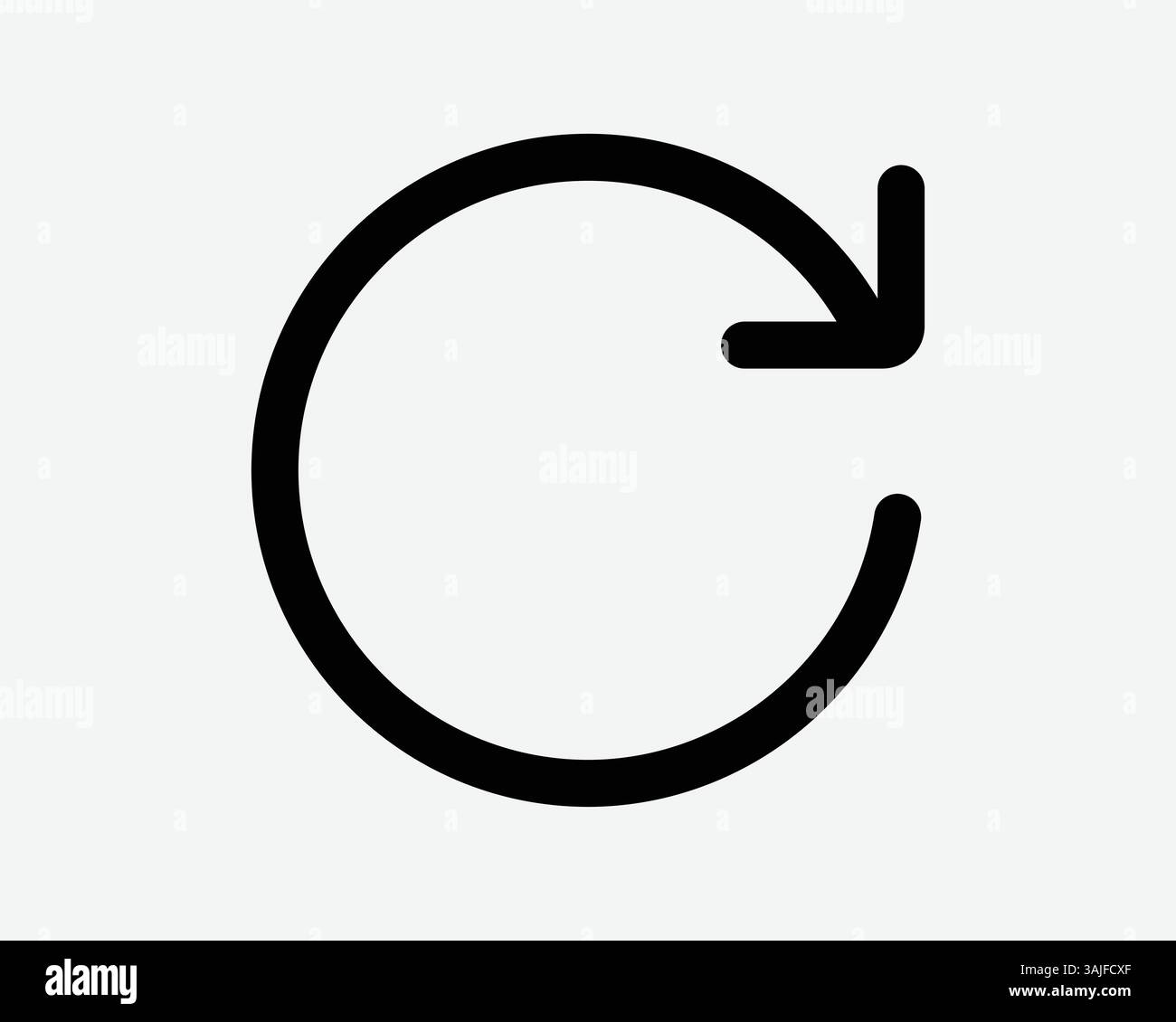 Aktualisieren Pfeillinie Symbol Kreis Kreisförmige Pfeilspitze Wiederholen Laden Schleife Drehen Drehung Synchronisieren Umriss Schwarzes Zeichen Symbol Wiederholen Spin Vektor Wiederverwenden Stock Vektor
