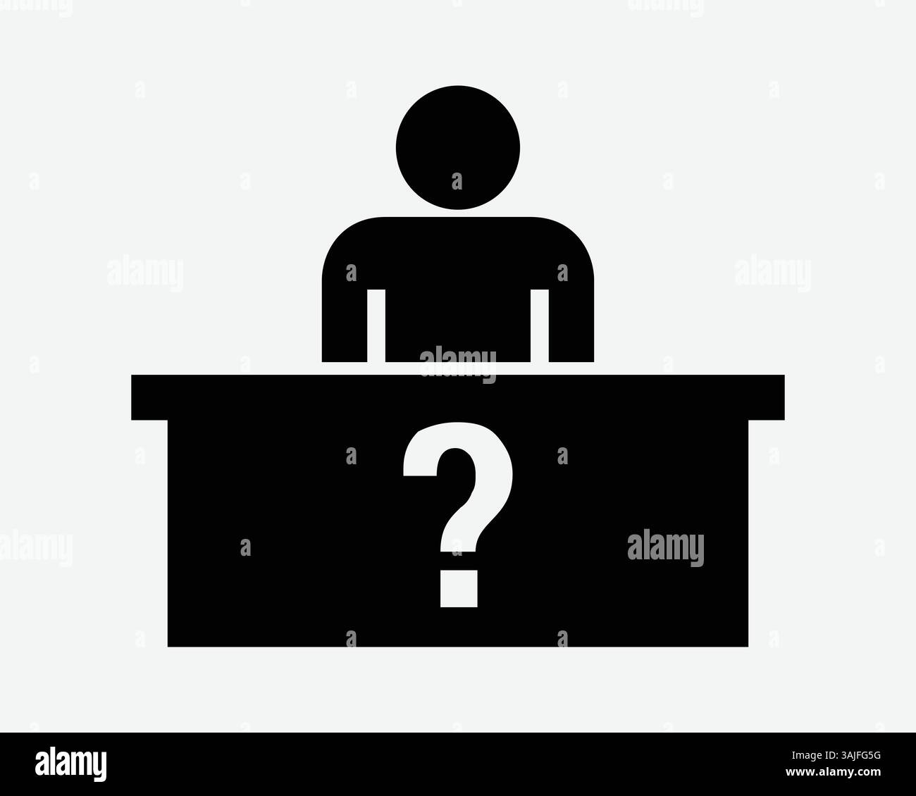 Help Desk Symbol Kundenservice Front Hotel Concierge Lobby Rezeption Kundensupport Frage Mark Information Info Schalter Check In Business Sign Stock Vektor