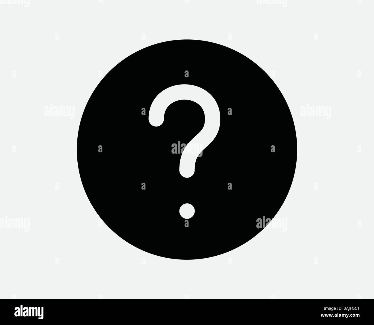 Schwarzes rundes Hilfeschild Symbol Fragezeichen Schaltfläche Informationen Zähler Info FAQ Anfragen Solid Circle Front Desk Kundensupport Grafik Vektor Bildmaterial Stock Vektor