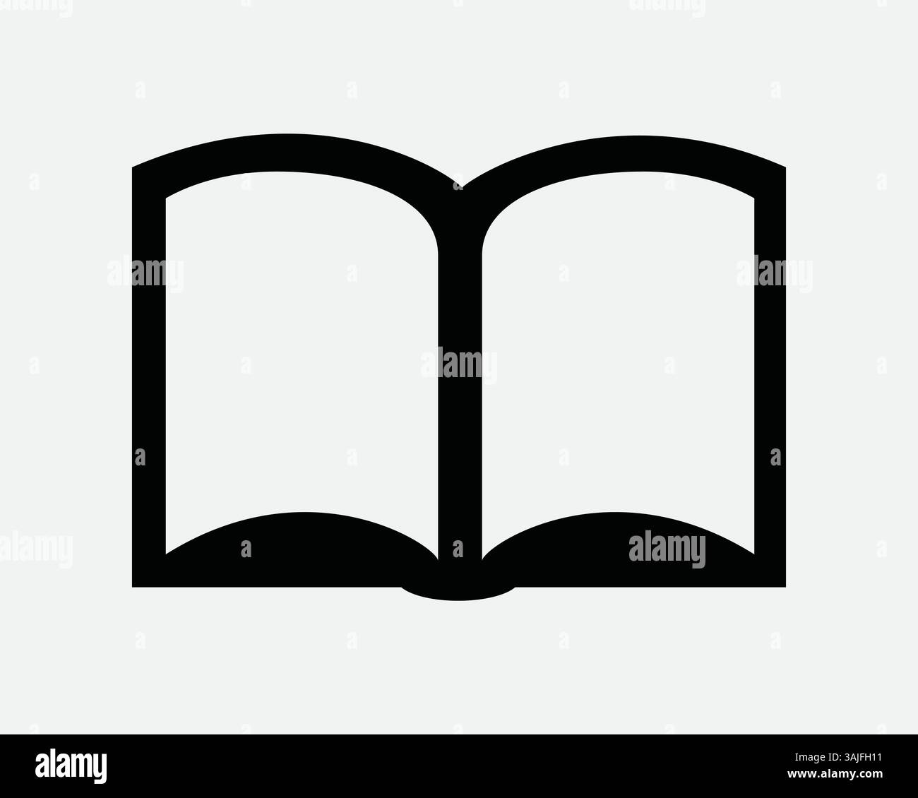 Open Book Icon Studie Lesen Seite Lesen Lehrbuch Bibliothek Dokument Bildung Bibel Wörterbuch Novel Publication Tagebuch Schwarz Weiß Symbol Zeichen Vektor App Stock Vektor
