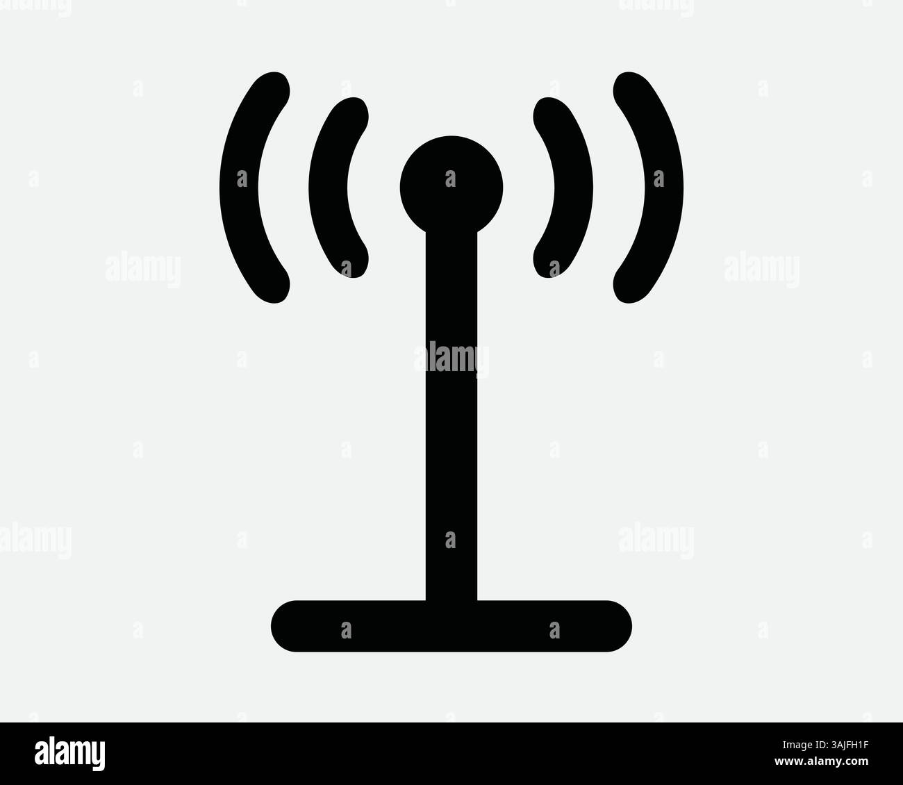 Drahtloses Telefon Radio Wlan Signal Antenne Schild Symbol Verbindung Netzwerk Broadcast Air Wave Mobile Tower Satellitenausrüstung Stick Empfänger Vektor Grap Stock Vektor