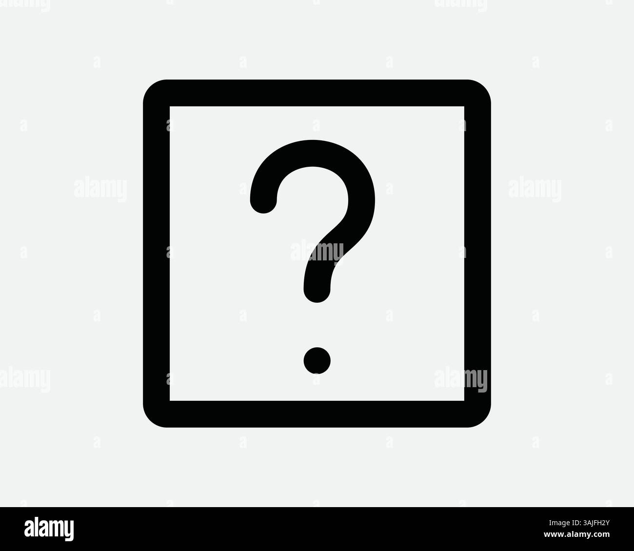 Hilfe quadratisches Symbol Schwarzes Fragezeichen Symbol Problem Kundensupport Fragen FAQ Antwort Fragebogen Umfrage Kurioses Kunstwerk Vektor Grafik App Stock Vektor