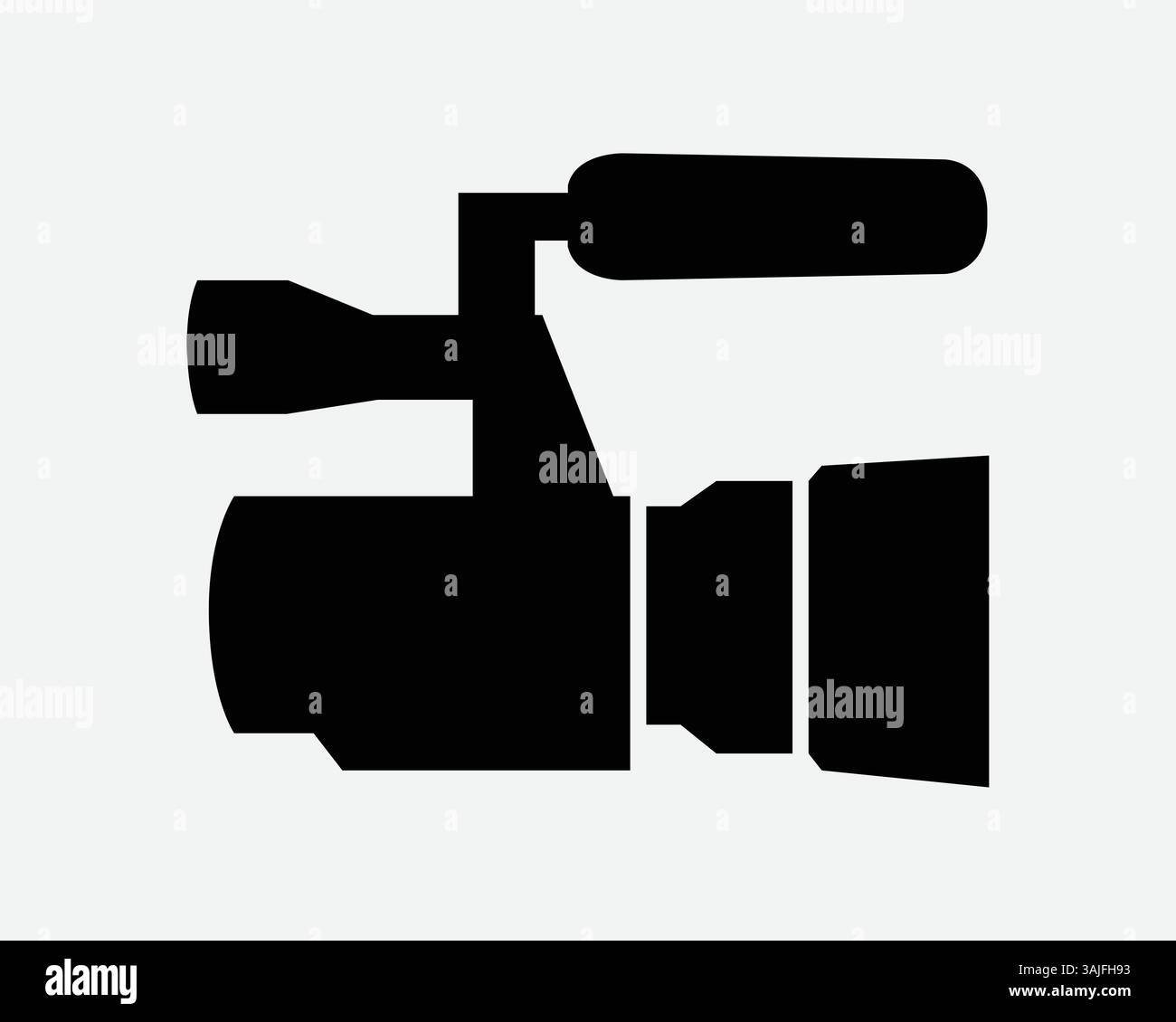 Video Film Kamera Ausrüstung Symbol Film Shoot Professionelles Aufnahmegerät Medien Broadcast Aufnahme Live Action Broadcasting Journalismus Camcorder Vektor Stock Vektor