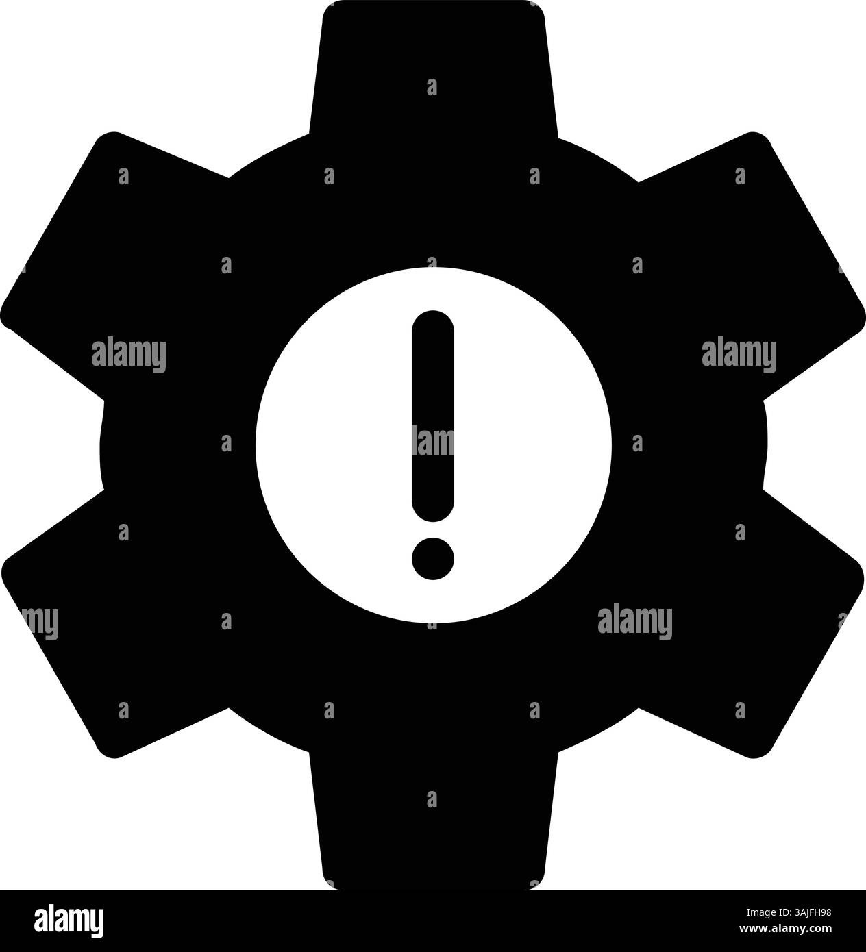 Einstellen Des Fehlersymbols Maschinensymbols Mechanisches Problem Warnschild Systemgefahr Störung Störung Vorsicht Unterbrechung Unterbrochener Grafikvektor Stock Vektor