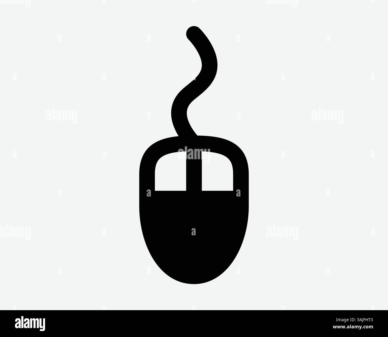 Kabelgebundene Maus Draht Cursor Computerausrüstung Hardware Symbol Schild Kabel Navigation Scroll Tech Technologie Gerät Mäuse Schwarz Grafik Vektor Illustra Stock Vektor