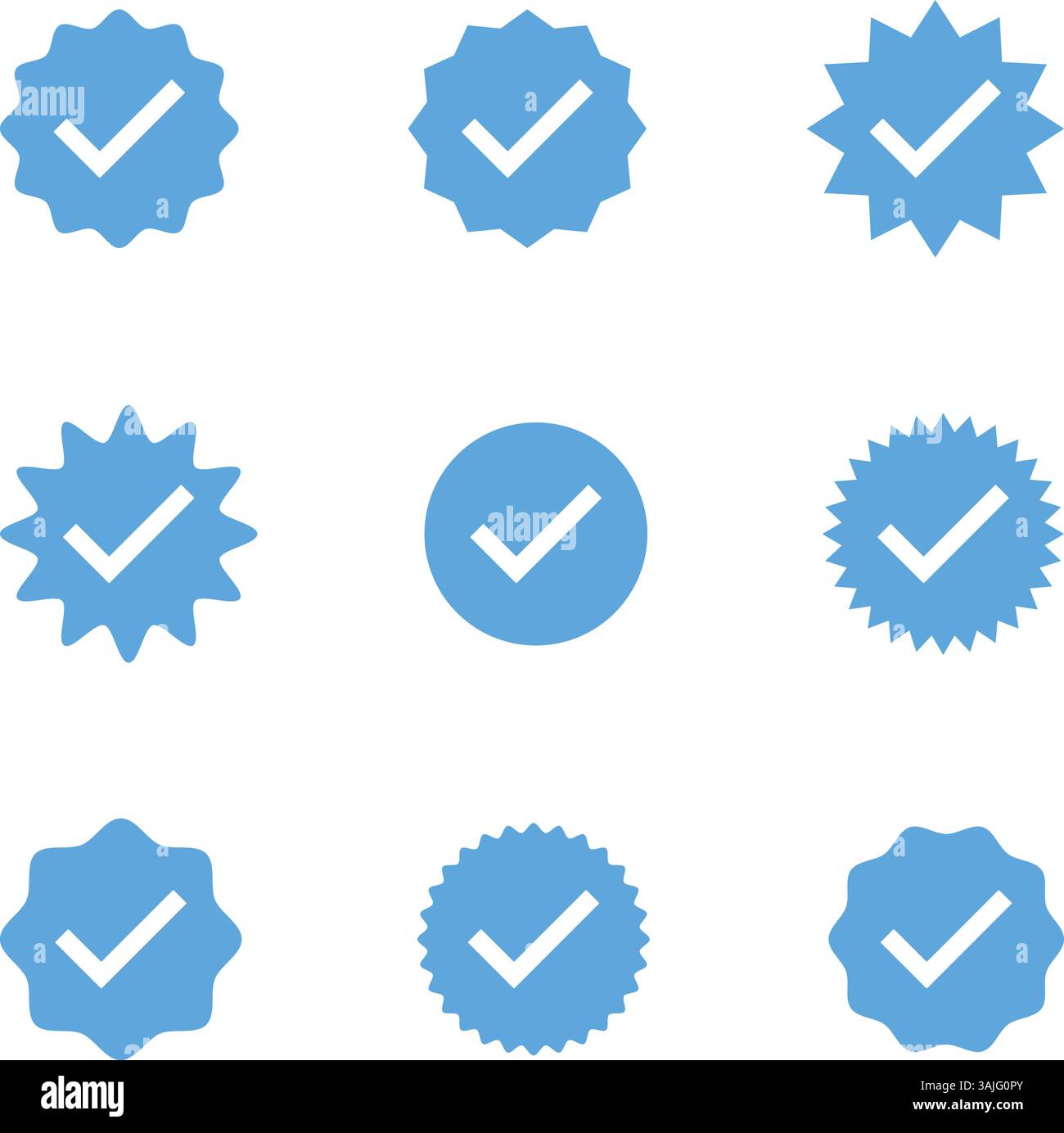 Vektorillustration des Symbols für ein verifiziertes Konto in sozialen Medien Stock Vektor