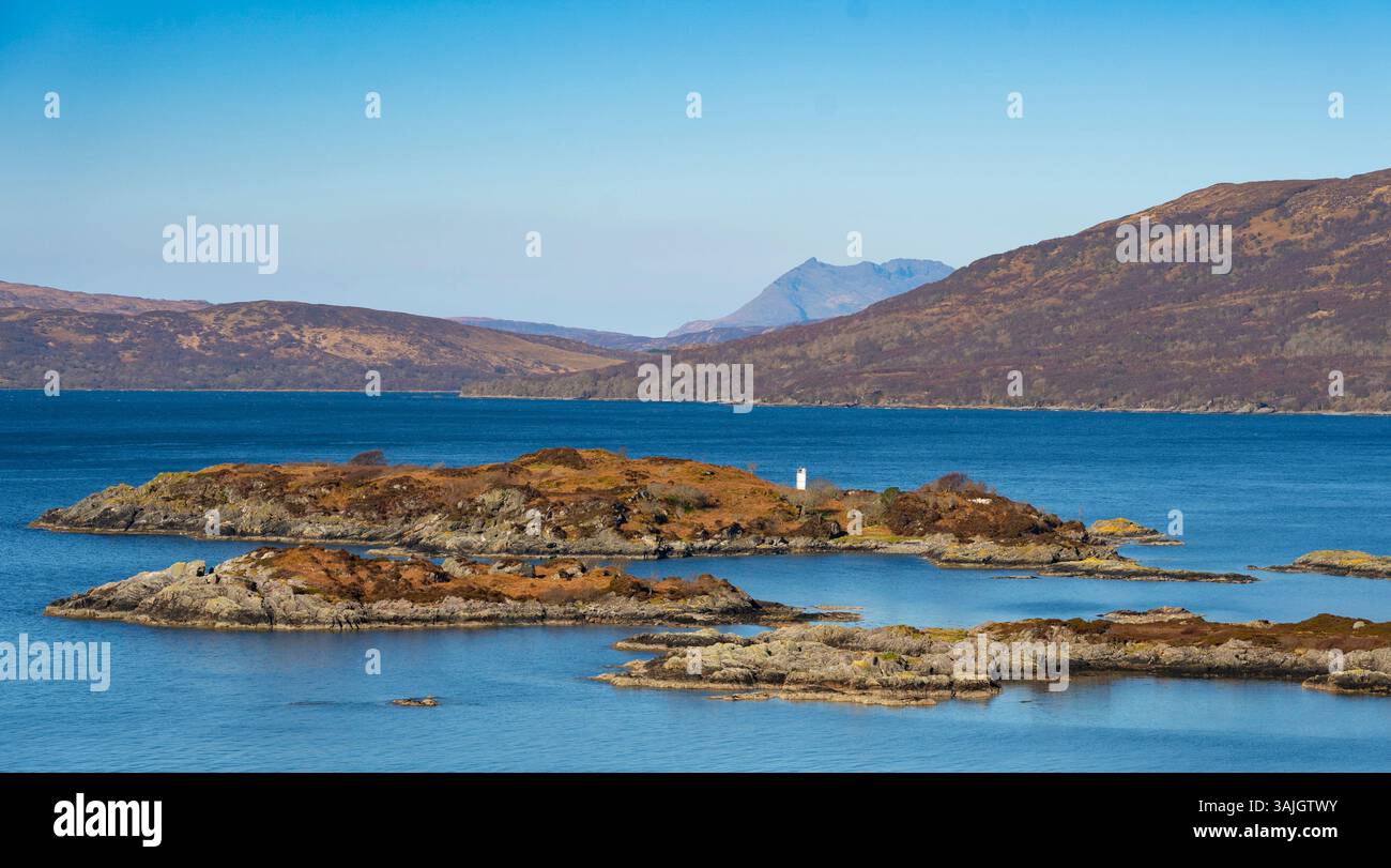 Blick auf Sandaig Islands, Lochaber, Scottish Highlands, Schottland, Großbritannien Stockfoto