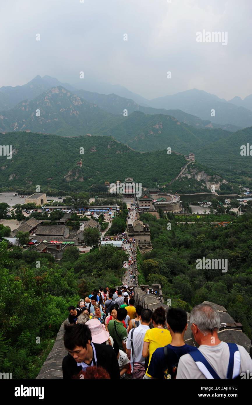 Die Chinesische Mauer. Ein Touristenbesuch. Stockfoto