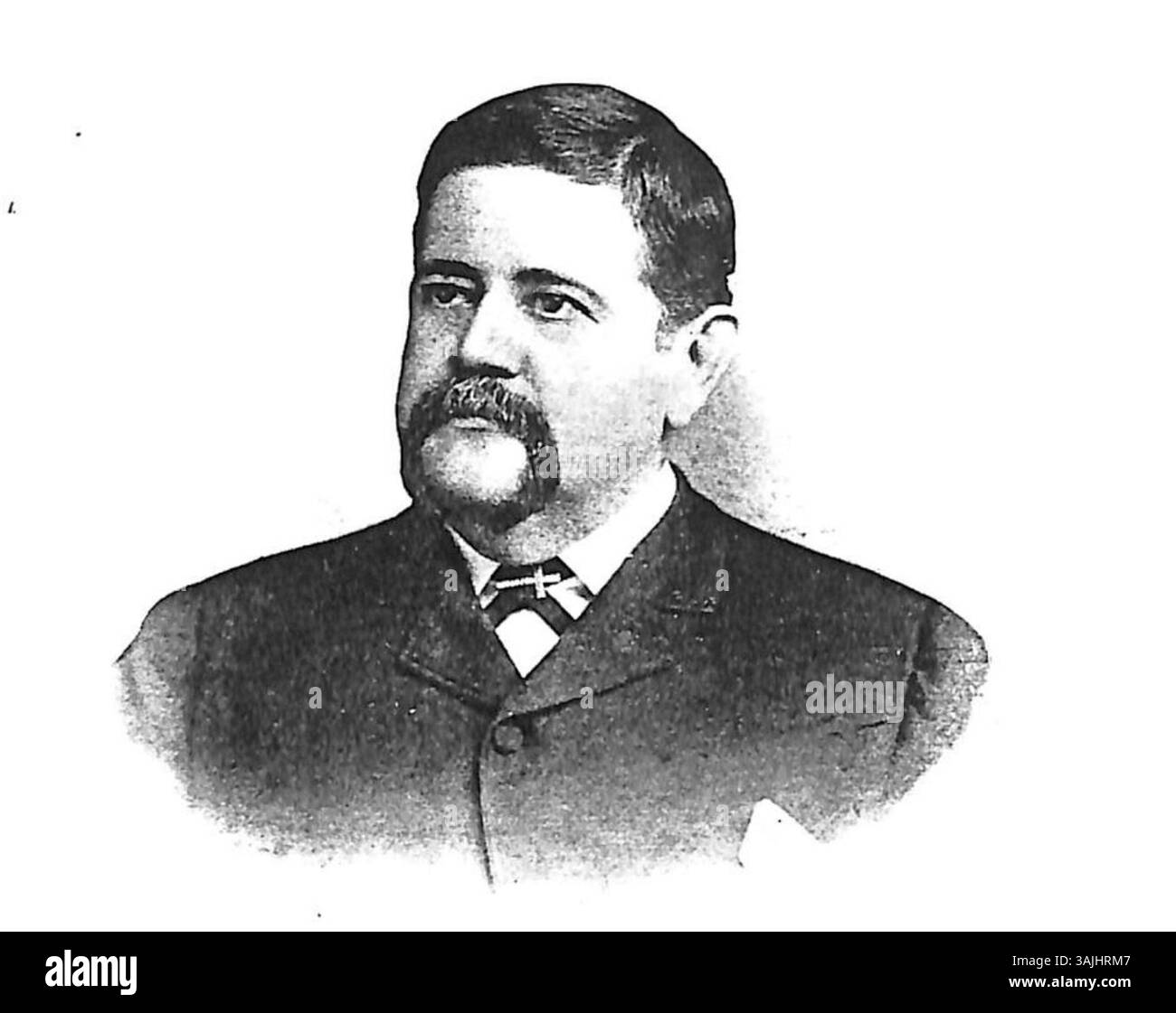 Das zwischen 1870 und 1895 entstandene Porträt von John Bull Smith Dimitry stellt eine bedeutende historische Figur des späten 19. Jahrhunderts dar, die in einem unbekannten künstlerischen Stil erfasst wurde. Stockfoto