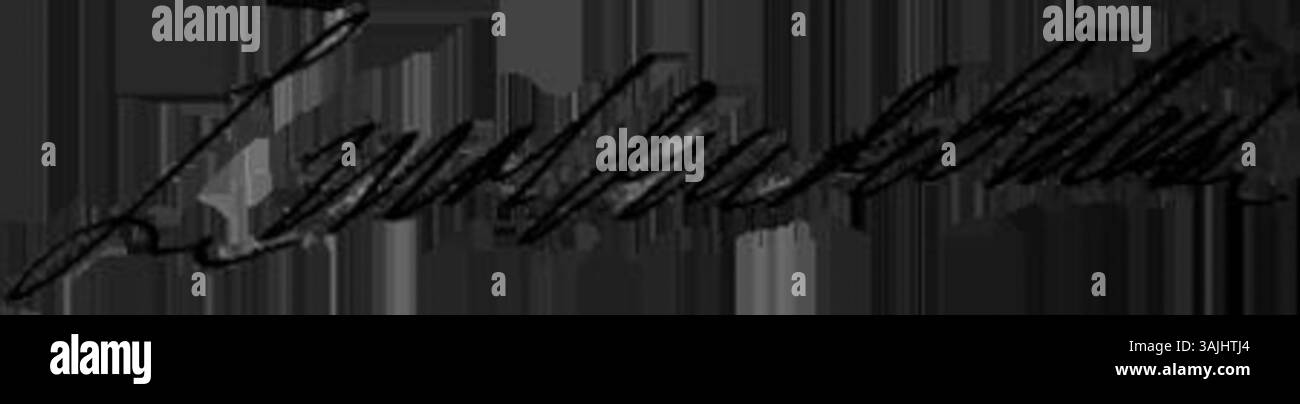 Die Unterschrift von Charles Louis Auguste Fouquet de Belle-Isle, einem französischen Minister und Marschall, ist ein bemerkenswertes historisches Zeichen aus dem 18. Jahrhundert, das seinen Einfluss auf die französischen militärischen und politischen Angelegenheiten während seiner Zeit widerspiegelt. Stockfoto