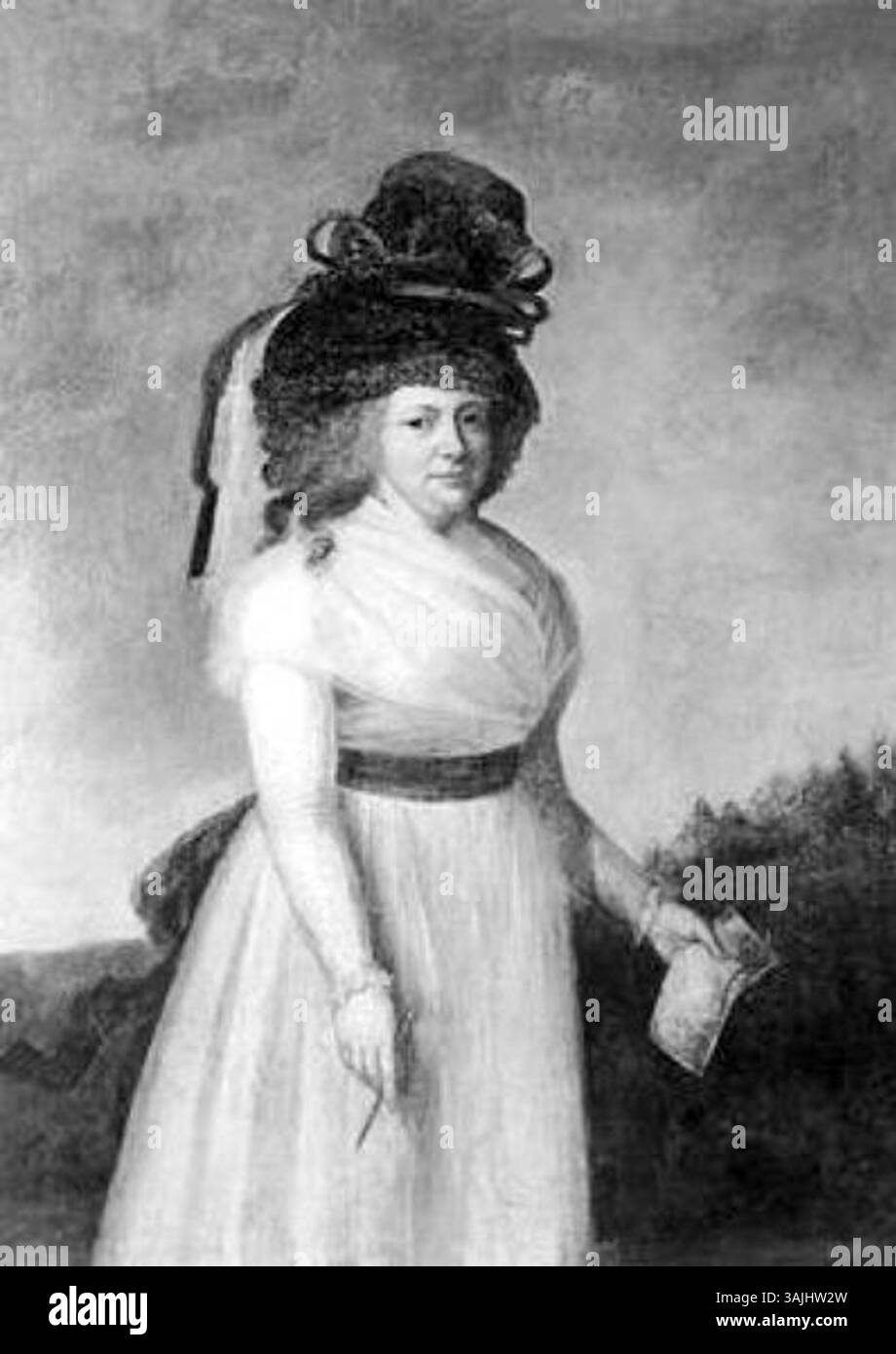 Porträt von Franziska von Hohenheim, Ehefrau von Karl II. Eugen, Herzog von Württemberg, gemalt im 18. Jahrhundert. Dieses Kunstwerk spiegelt das edle Leben und den historischen Kontext dieser Zeit wider. Stockfoto