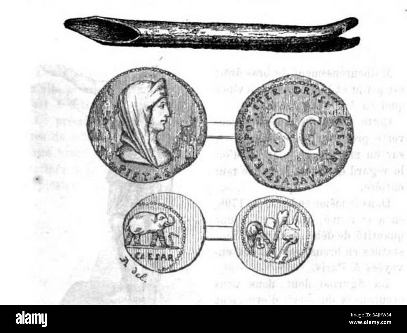 Dieser Stich von Edouard Aubert aus der Zeit vor 1877 zeigt die Sammlung in der Priory Gallery der Akademie Saint-Anselme in Aosta und veranschaulicht die historische Bedeutung und das kulturelle Erbe der Region. Stockfoto