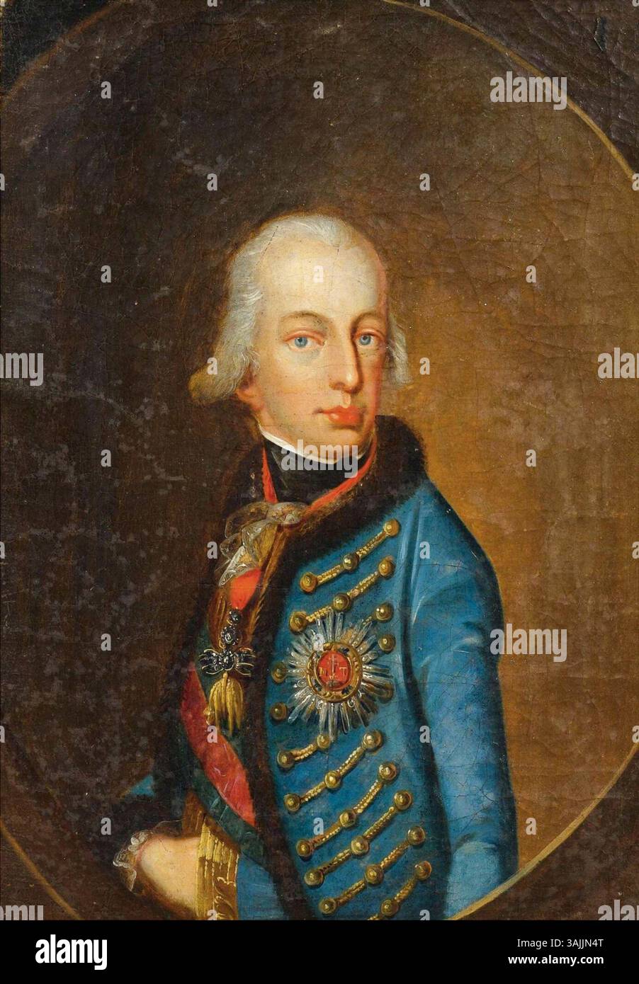 Dieses vermutlich zwischen 1780 und 1799 gemalte Porträt Kaiser Josephs II. Wird oft falsch identifiziert, zeigt aber einen Sohn des Kaisers Leopold II.. Stockfoto