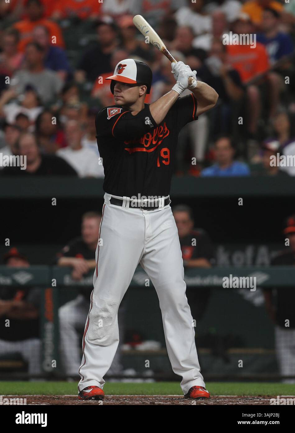 Baltimore Orioles 1B Chris Davis (19) am 14. Juli 2017 im Oriole Park at Camden Yards in Baltimore, MD. Foto/Mike Buscher/Cal Sport Media(Kreditbild: &Copy; Mike Buscher/Cal Sport Media/CSM via ZUMA Wire) Stockfoto