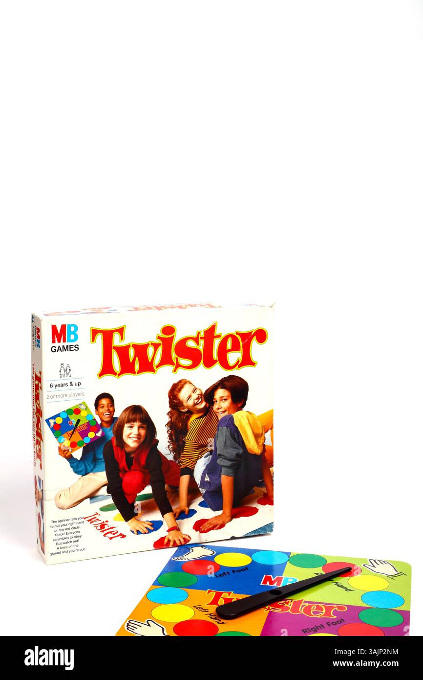 Vintage MB Spiele Twister Spiel Stockfoto