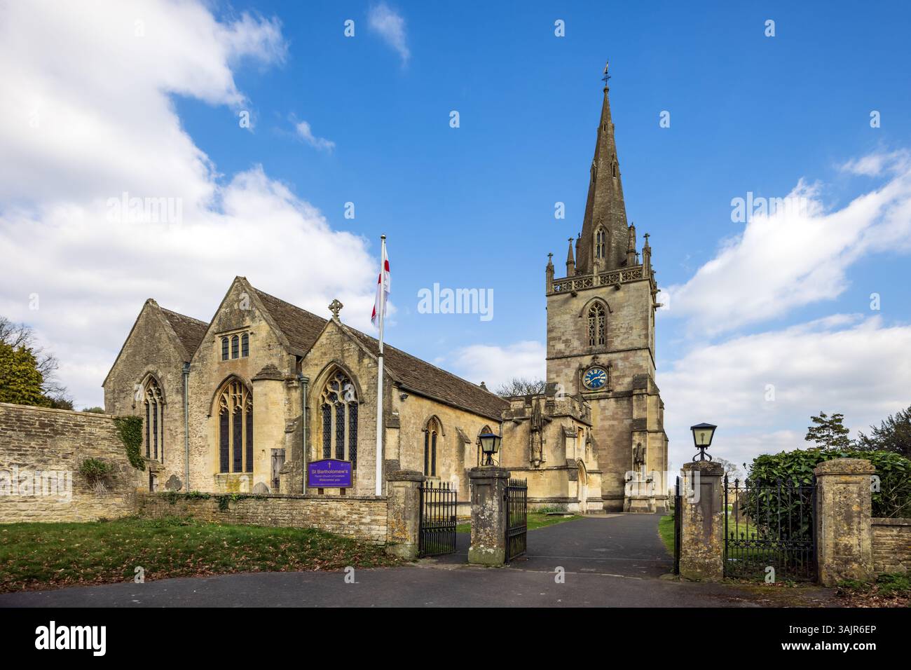 St. Bartholomew's Church in der historischen Marktstadt Corsham, Wiltshire, England, Großbritannien Stockfoto
