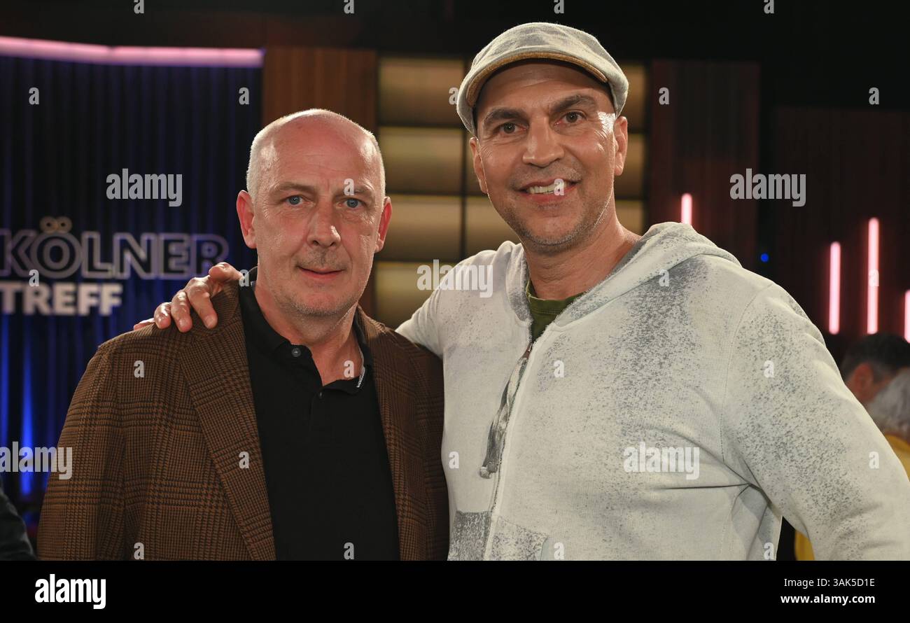 Ehemaliger Fussballprofis Mario Basler und Markus Babbel, l-r, zu Gast in der WDR Talkshow Kölner Treff *** ehemalige Fußballprofis Mario Basler und Markus Babbel, l r, als Gäste in der WDR Talkshow Kölner Treff Stockfoto
