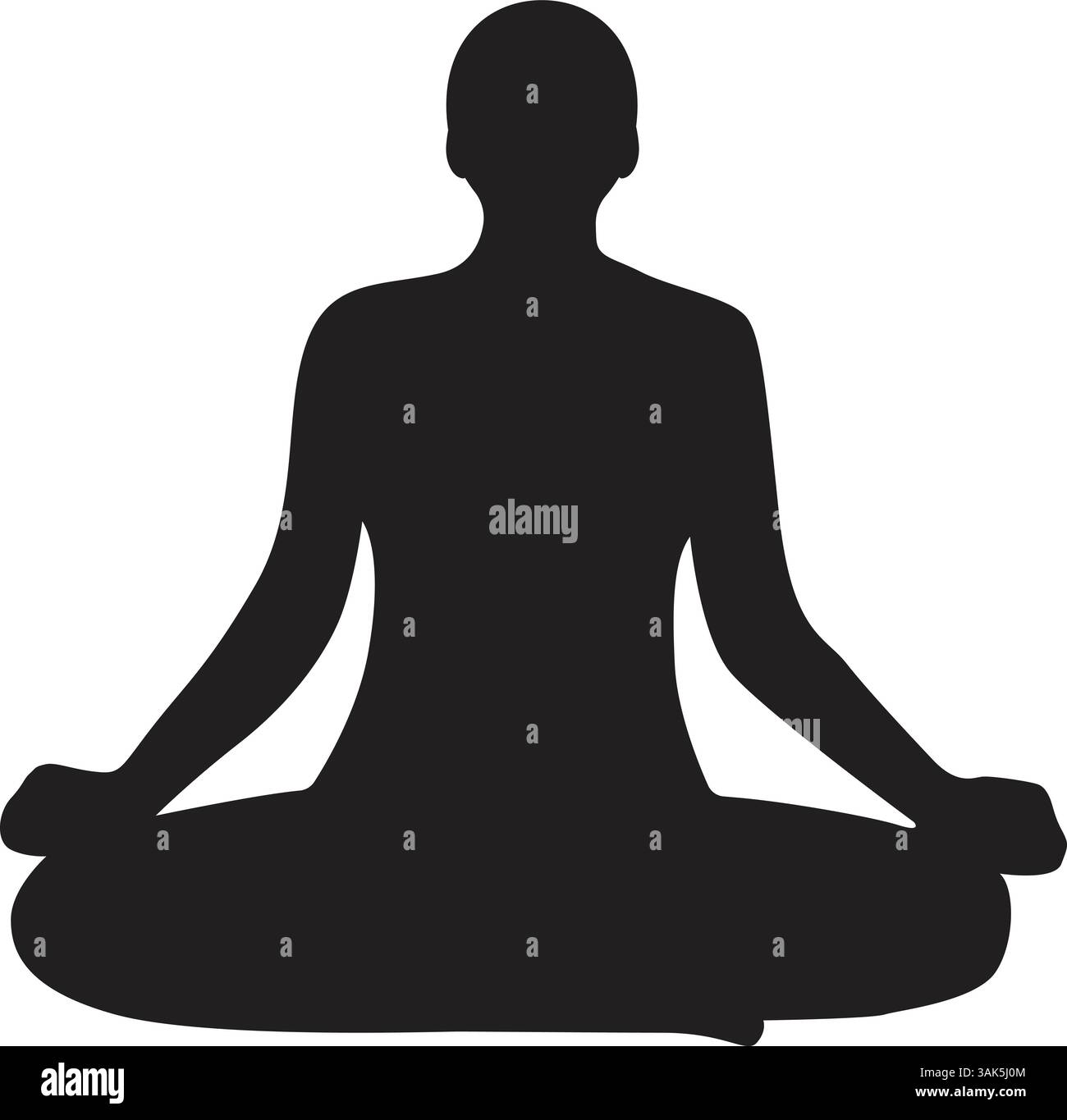 Yoga Meditation sitzende Pose, Meditation Silhouette, Yoga Icon, gesunder Lebensstil, Illustration Yoga Stock Vektor