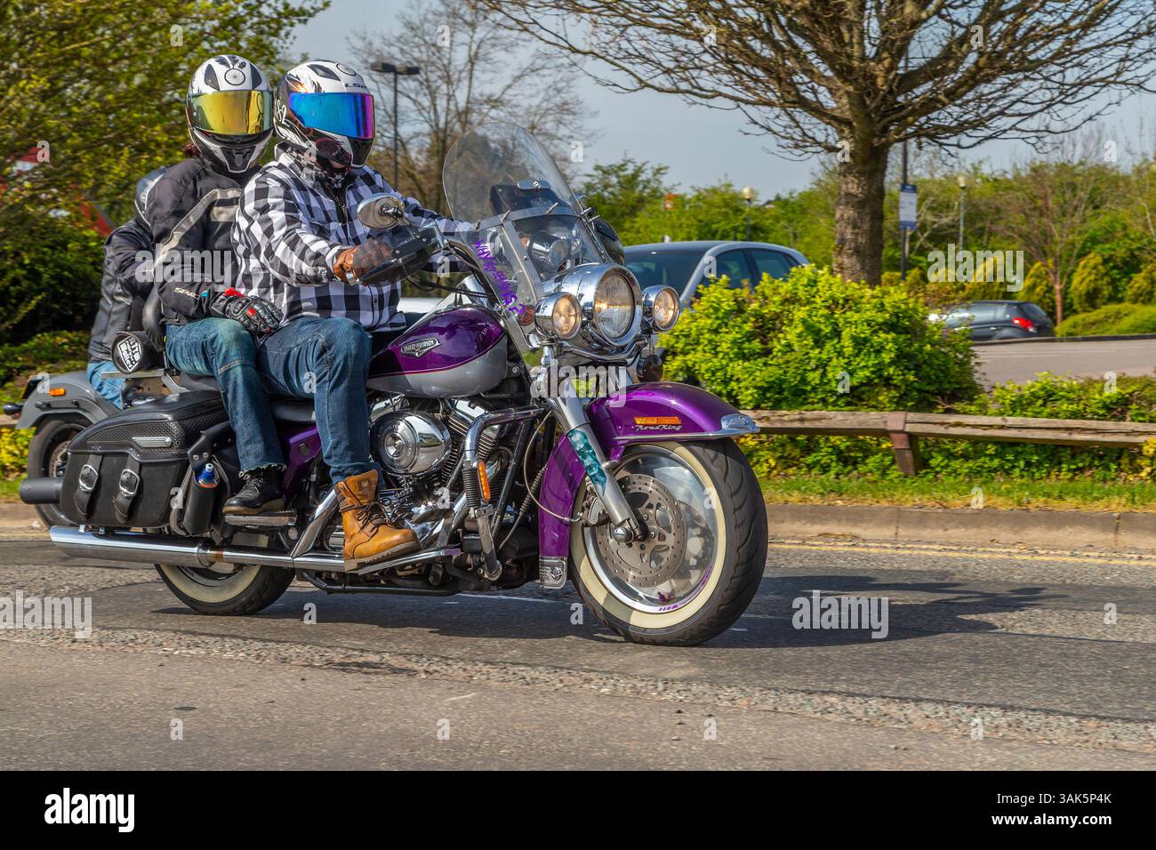 12. April 2025 Northampton, Großbritannien. Northants V Twin Fahrradtour für wohltätige Zwecke für das Cynthia Spencer Hospiz für Harley und Buell Fahrer. Quelle: Keith J Smith./Alamy Live News. Stockfoto