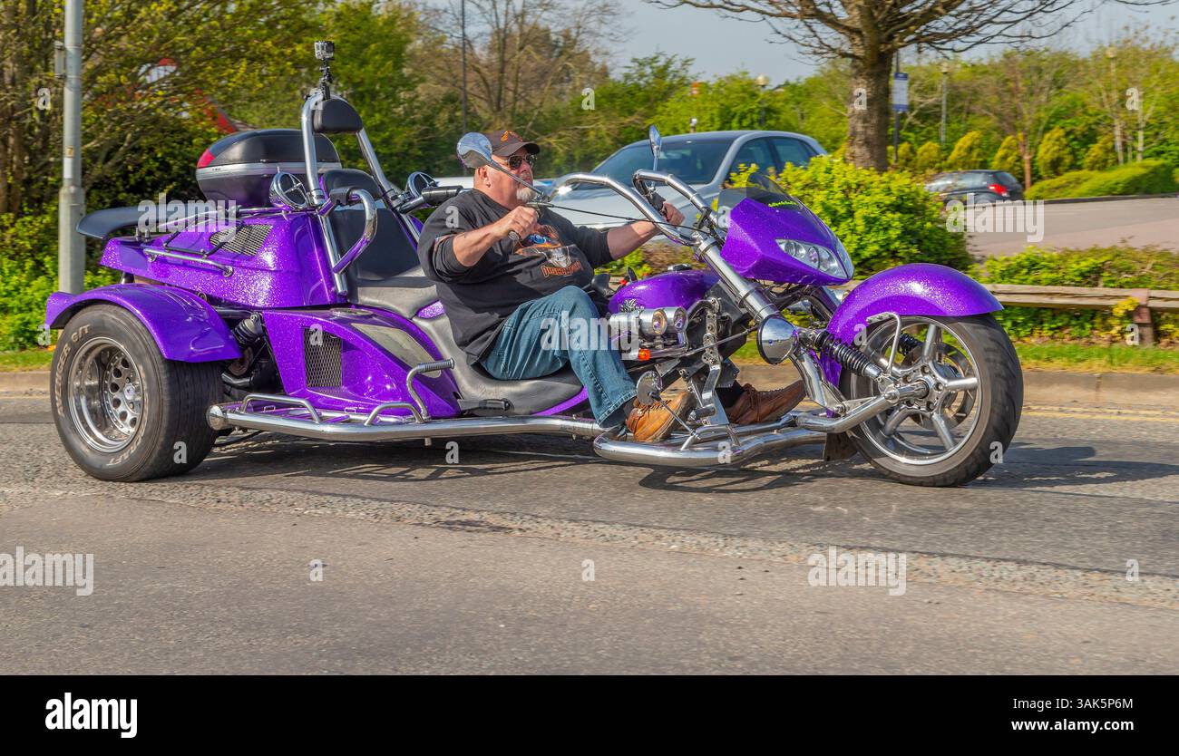 12. April 2025 Northampton, Großbritannien. Northants V Twin Fahrradtour für wohltätige Zwecke für das Cynthia Spencer Hospiz für Harley und Buell Fahrer. Quelle: Keith J Smith./Alamy Live News. Stockfoto