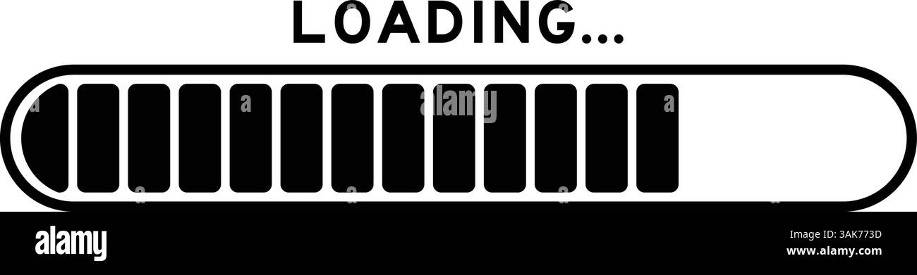 Vektorgrafik der Ladesymbole, Ladebalken, Fortschrittssymbol, Download-Fortschritt Stock Vektor