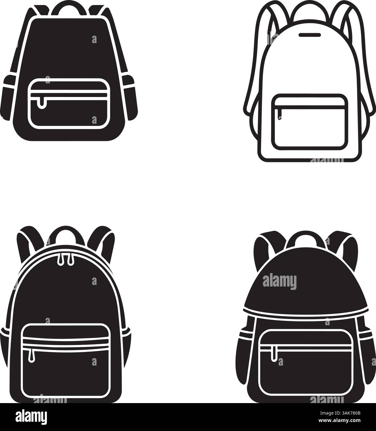 Minimalistisches Schultasche Silhouette Vektor-Design Stock Vektor