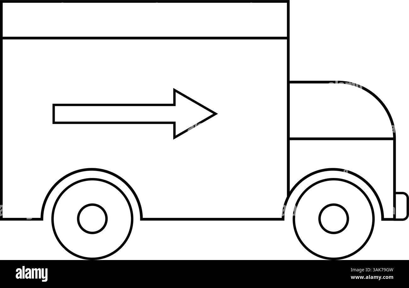 Minimalistischer Lieferwagen Stock Vektor