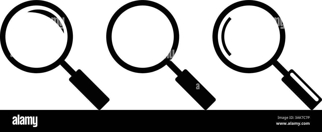 Lupensymbol für Lupe legt den Vektor fest Stock Vektor