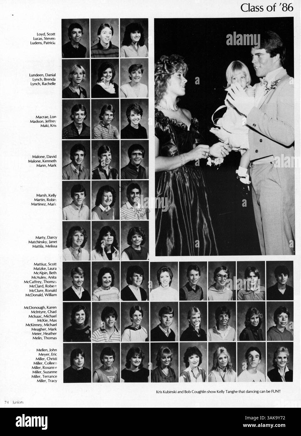 Das Osseo High Yearbook 1985 zeigt Schüleraktivitäten, Sportmannschaften und Lehrkräfte und reflektiert das Schuljahr. Stockfoto