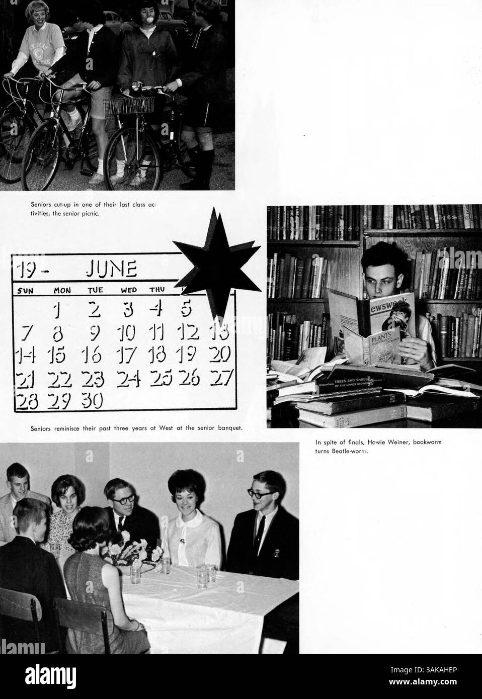 Das „Hesperian“ Jahrbuch 1964 dokumentiert das akademische und außerschulische Leben an der West High mit einem Schwerpunkt auf dem Schuljahr 1963-1964, mit sportlichen Highlights, Studentenclubs und afroamerikanischer Geschichte. Stockfoto