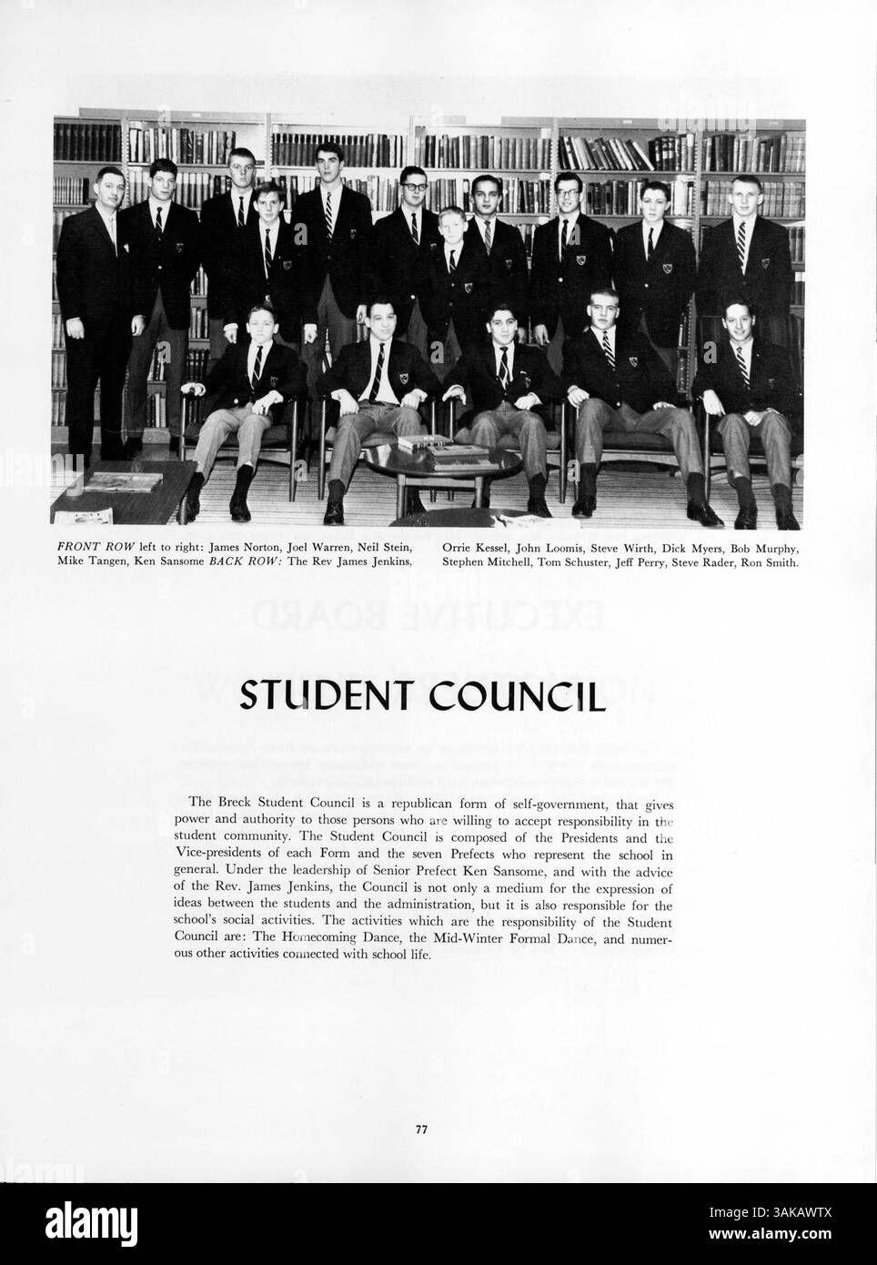 Das Breck Yearbook 1964, Mustang 1964, dokumentiert die Höhepunkte des akademischen Jahres 1963-1964 an der Breck High School, einschließlich der Berichterstattung über Schüler, Lehrer, Sportveranstaltungen, Vereine und andere bedeutende Veranstaltungen. Stockfoto
